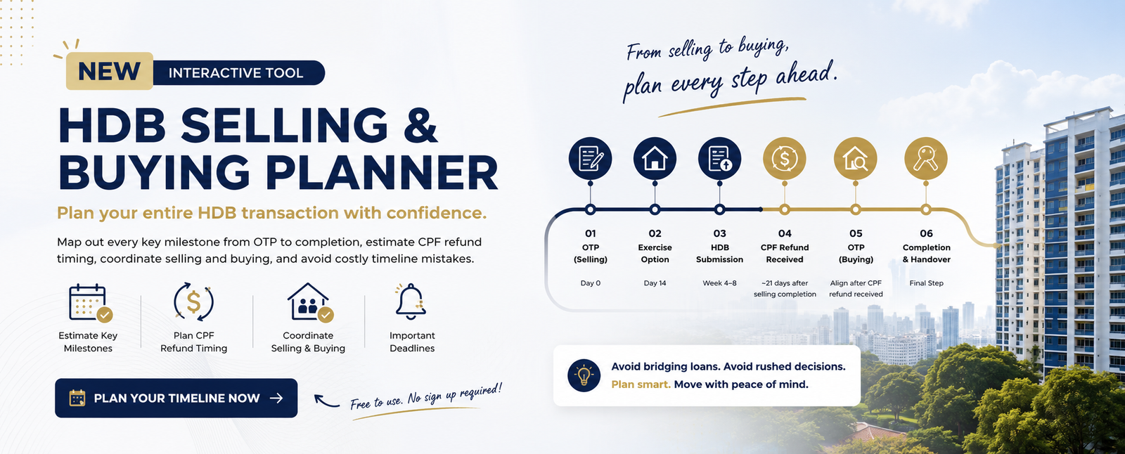 HDB Selling & Buying Timeline Planner